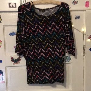 •Renee C.• neon zig-zag blouse